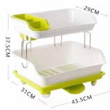 Kitchen Master Plate Stand, Double Layer Dish Drainer, Kitchen Utensils Organizer, Portable Kitchen Storage Rack, Multipurpose Stackable Organizer, Dish Drying Rack, Dishes Cutlery Dry Rack, Kitchen Bowl Plate Tableware Rack, Dinnerware Organizer Basket