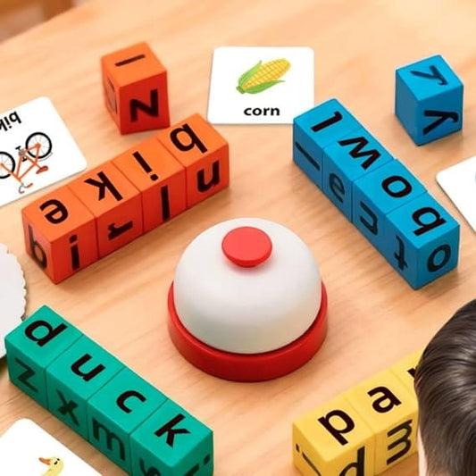 WOODEN SPELLING BLOCKS LEARNING GAME SET