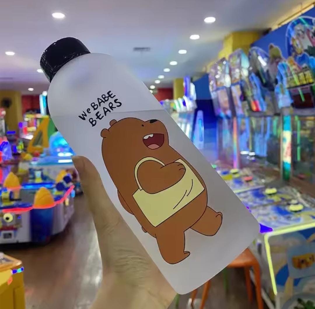 Character Frosted Water Bottle – 500ml Trendy Hydration Bottle
