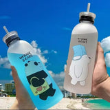 Character Frosted Water Bottle – 500ml Trendy Hydration Bottle