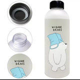 Cute Bear Bottle – Frosted Water Bottle with Straw & Direct Drink Lid – 1000ML