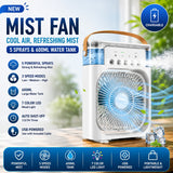 Portable Air Cooler Desk Fan with Water Spray – USB Mini Air Conditioner