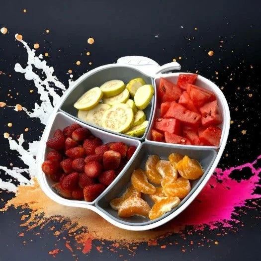Apple Shaped Iftar Tray, 4 Compartment Food Plate, Sasuke Food Divided Serving Plate
