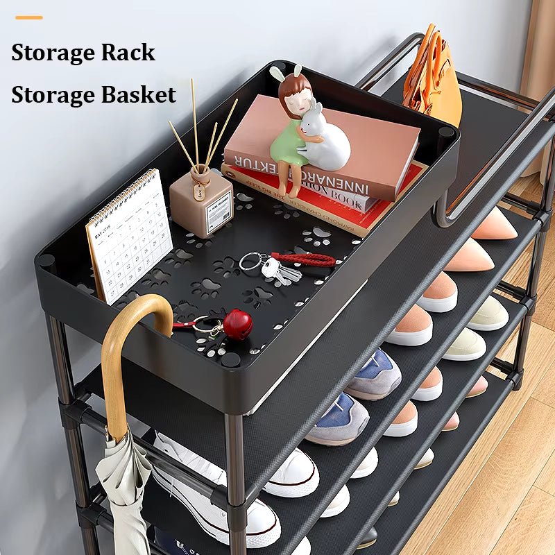 Adjustable Shoe Rack Organizer with Storage Shelf – Space-Saving Shoe Storage