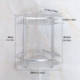 Aluminium Wall Mounted 2 Layer Corner Rack – Bathroom & Kitchen Storage Organizer