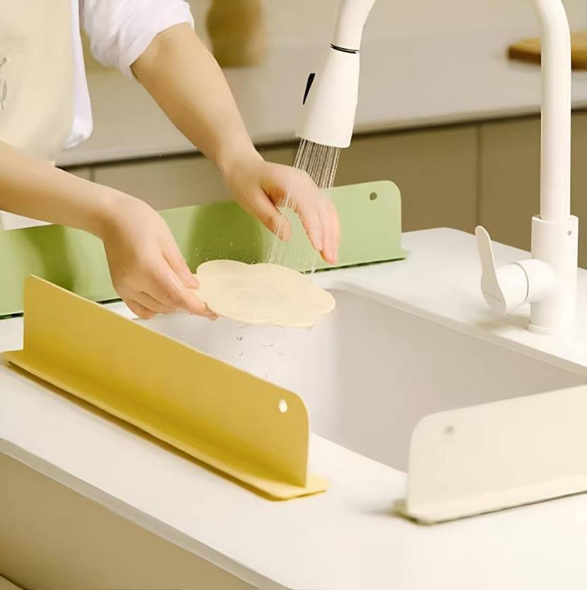 Anti-Splash Sink Splash Guard with Flexible Silicone Design – Water Stopper for Kitchen & Bathroom Sinks