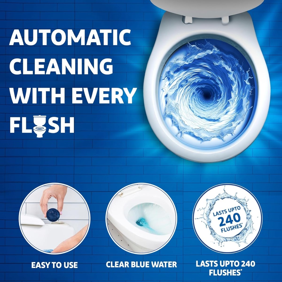 Automatic Toilet Cleaner Tablets Long Lasting Fresh Fragrance (10 Pack)