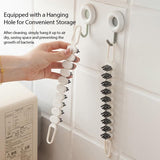 Curved Cleaning Brush, Multifunctional 360 Flexible Brush, Grip Gentle Bristle Effective Crevice Brush