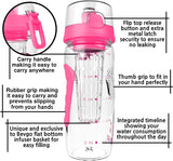 Aqua Time Infuser Water Bottle, 1L Time Tracker Bottle With Cleaning Brush, Acrylic Detox Sports Water Bottle, Triton Sports Bottle with Flip Top Lid, Fruity infusing Water Bottles for Women & Men -