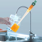 5 In 1 Cup Cleaning Brush, Multifunctional Long Handle Cup Wash Brush, Portable Clean Up Water Bottles Brush, Silicone Cup Cleaning Brush, Bottle Cleaning Brush Kit, Insulation Cleaning Brush, Ergonomic Grip Cup Brush, Groove Cleaning Brush