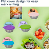 Set Of 3 Colorful Lid Steel Bowl, Bento box Sauce Container with Lid, 304 Stainless Steel Salad Dressing Container, Stackable Food Storage Box Bowl With Lids