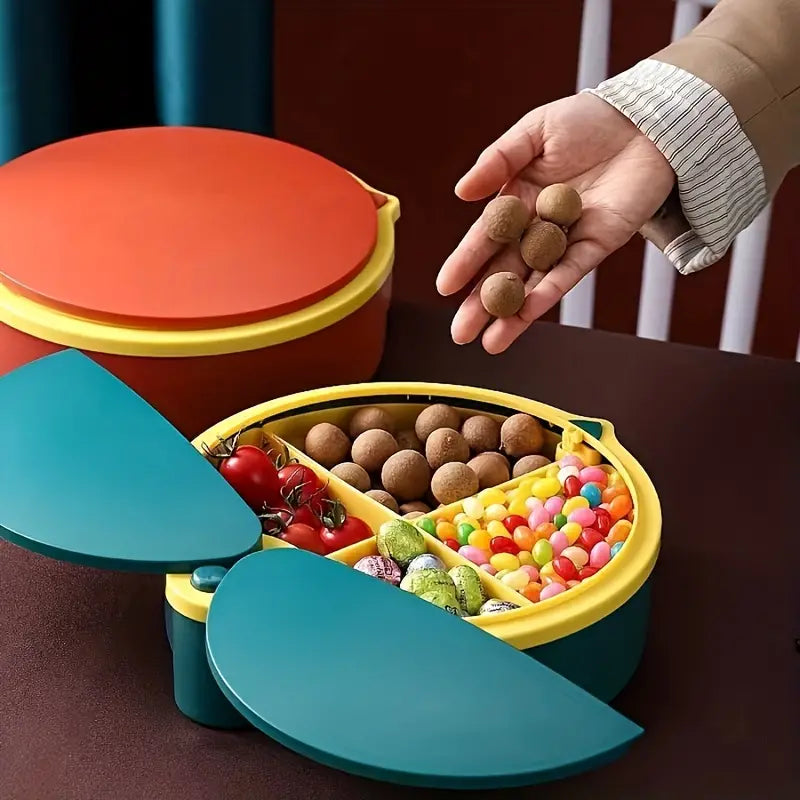 Lady Bug Candy Box, Household Divided Fruit Bowl with Lid, Plastic Snack Serving Tray, Food Storage Organizer, Multifunction Dried Fruit Box, Simple Dried Fruit Bowl Food Storage Containers