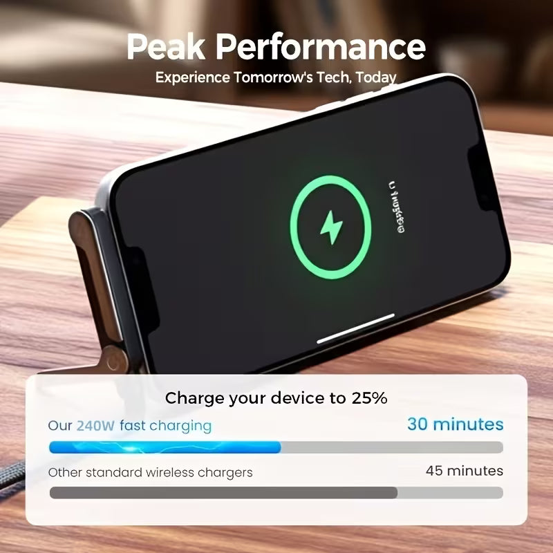 2-in-1 Type-C Fast Charging Cable with Foldable Phone Stand