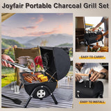 Round Folding BBQ Grill, Outdoor Tabletop Barbecue Grill, Multifunctional Portable Charcoal Grill, Compact Camping Grills for Outdoor Cooking, Smokey Charcoal Grill, Small Charcoal BBQ Grill Kitchen Cooking Tools, Counter Top Double Sided BBQ Oven