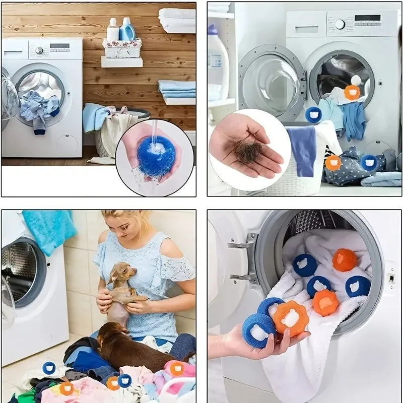 Set Of 5 Magic Laundry Ball, Clothes Hair Cleaning Ball, Cat Dog Hair Catcher Laundry Ball, Reusable Washing Machine Filter Wool Ball, Pet Fur Lint Catcher Laundry Ball,  Clothes Underwear Wash Ball, Anti Winding Sticky Pet Hair Lint Washing Balls