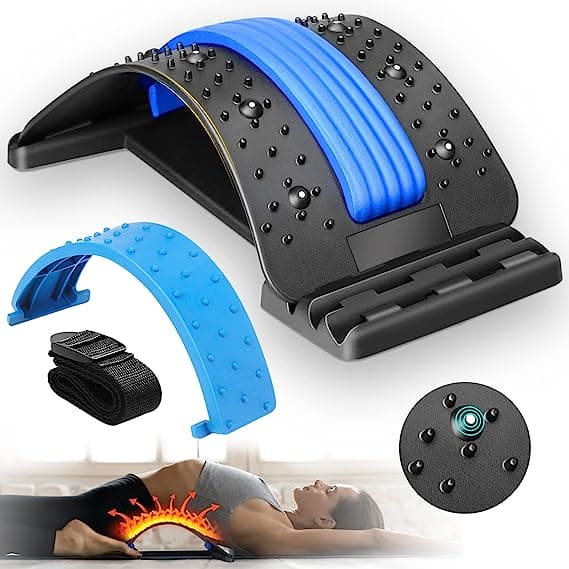 Magnetic Back Stretcher, Magic Back Support Spine Stretcher with Foam Pad, Back Massager Stretcher, Multi Level Back Stretcher, Back Stretching Device, Back Massager for Bed, Magic Stretch Fitness Lumbar Support, Spinal Curve Back Stretcher