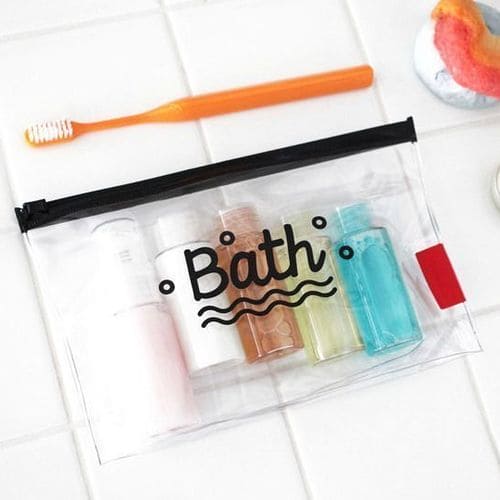 Bath PVC Travel Cosmetic Pouch, Women Transparent Cosmetic Bag, Clear Swimming Bag, Bathroom Wash Bag, Outdoor Camping Makeup Storage Bag, Multifunctional Toiletry Wash Pouch