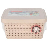 Flower Storage Basket, Multipurpose Home Kit Basket, Multifunctional Plastic Storage Basket, Vanity Storage Organizer With Lid