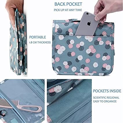 Travel Hook Cosmetic Bag, Hanging Dry Wet Separation Bag, Waterproof Cosmetic Bag, Portable Toiletry Storage Bag, Multifunction Travel Hanging Pouch, Beautician Folding Makeup Bag, Monument Hanging Toiletry Bag, Folding Makeup Bags
