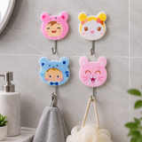 4 PCS CARTOON SELF ADHESIVE WALL HOOK SET