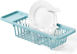 Oversized Sink Drain Basket, Perfect Sink Station Drainer, Multifunctional Sink Filter, Kitchen Colander Fruit Vegetable Washing Basket, Foldable Strainer Collapsible Drainer, Plastic Rectangular Basin Strainer