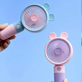 Cute Bear Ear Fan, Rechargeable Mini Small Fan, Portable Pocket Desktop Fan, Electric Handheld Fan, Small Desk Personal Fan, Mini Pocket Cooling Fan