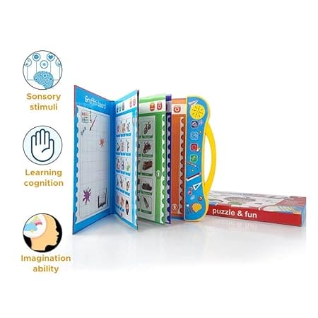 Kids Intelligence Book, English Learning Computer Machine, Kids Study Voice Electronic Book, Smart Baby Language E Book, Kids Intelligence Book Sound Book for Children, English Letters & Words Learning Book, Fun Educational Toys