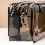 Dual Pouch Dream Travel Bag, Transparent Makeup Bag Organizer, Dry Wet Separation Cosmetic Case, Large Capacity Cosmetic Bag, Beauty Case Travel Makeup Wash Bag, Women Zipper Portable Makeup Bags