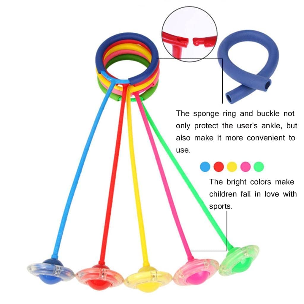 Foot Flashing Ankle Jumping Rope Ball, Glowing Bouncing Fitness Sports Swing Ball, Flash Jumping Bouncing Ball, Children Skip It Ball, Skipping Rope Swing Ball, Foldable Ankle Skip Ball