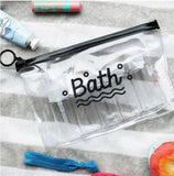 Bath PVC Travel Cosmetic Pouch, Women Transparent Cosmetic Bag, Clear Swimming Bag, Bathroom Wash Bag, Outdoor Camping Makeup Storage Bag, Multifunctional Toiletry Wash Pouch