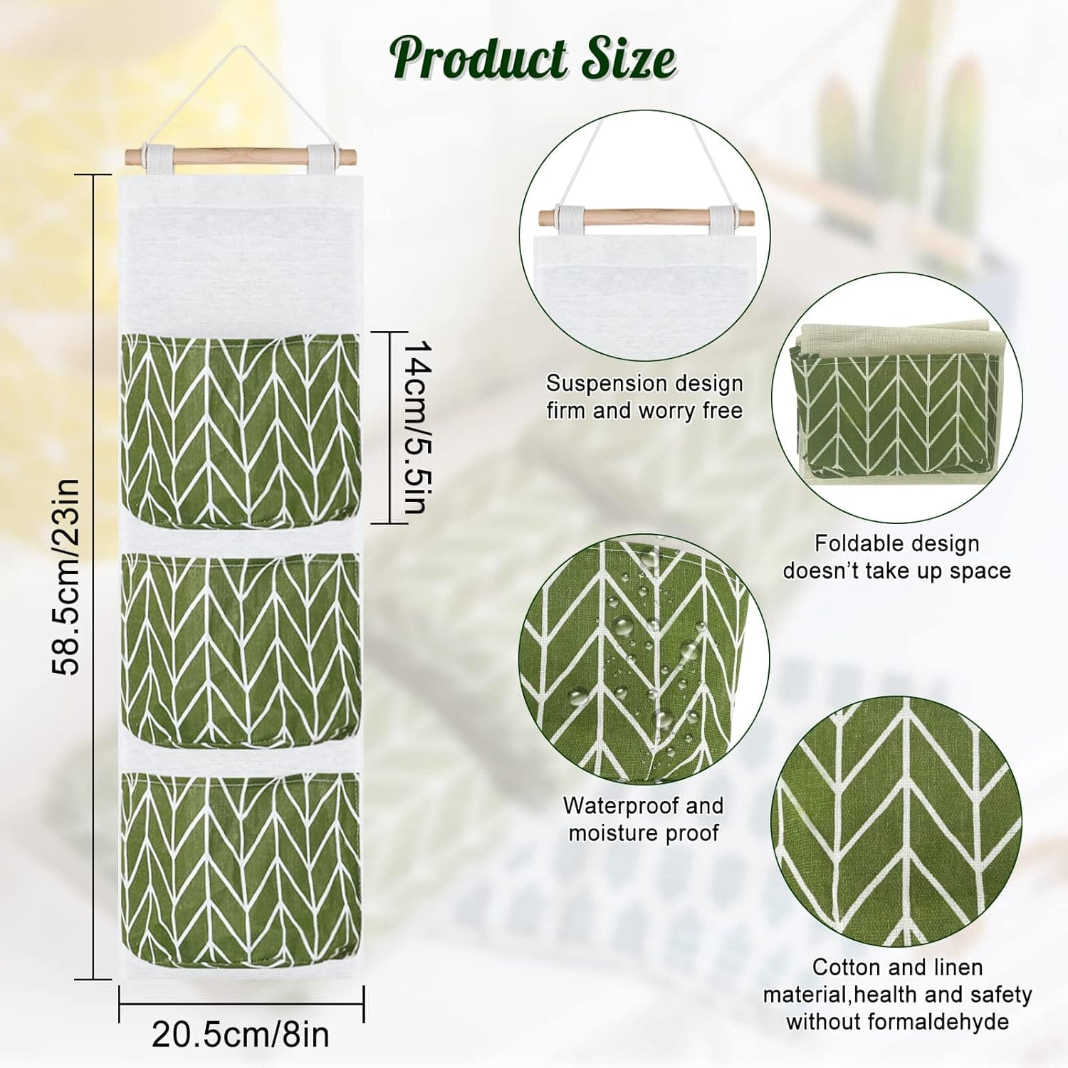 3 Pocket Hanging Storage Bag, Wall Pocket Hanging Holder, Multipurpose Sundry Storage Pocket, Linen Bathroom Toiletry Home Decor Hanging Bag, Creative Cotton And Linen Waterproof Storage Hanging Bag, Wardrobe Door Hanging Storage Bag