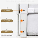 Children Bed Barrier, Baby Bed Safety Guard, Fence Guardrail Security, Foldable Baby Bed Fencing Gate, Crib Adjustable Safety Kids Rails, Safety Protection Guard Beige for Toddler, Up & Down Falling Protector Bed Rails for Kids