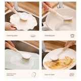 Dish Scrubbing Brush, Wooden Handle SIGA Dish Brush, Kitchen Scrubbing Brush, Washing Up Brush, Kitchen Bathroom Washing Scrubbing Brush With Small Handle, Shower Cleaning Brush, Non Stick Kitchen Multifunctional Cleaning Brush, Pot Scrubbing Brush