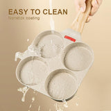 Four Round Egg Pan, Multi Pancake Pan, 4 Cavity Breakfast Omelet Pot, Non-Stick Frying Pan
