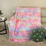 Glow In The Dark Blanket, Luminous Glowing Blanket For Kids, Super Soft Cozy Warm Rainbow Blanket, Unicorns Flannel Throw Blanket, Sleepiwsh Unicorn Kids Glow Throw, Rainbow Blanket Birthday for Toddler Kids, Cozy Soft Fluffy Fleece Nap Sleep Blankets