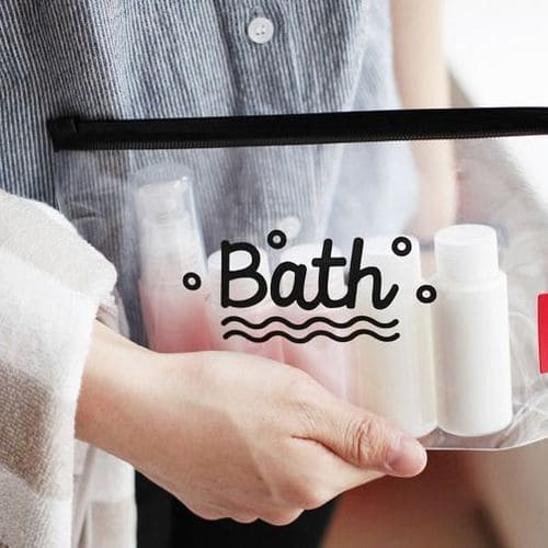 Bath PVC Travel Cosmetic Pouch, Women Transparent Cosmetic Bag, Clear Swimming Bag, Bathroom Wash Bag, Outdoor Camping Makeup Storage Bag, Multifunctional Toiletry Wash Pouch