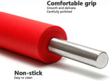 Metal Kitchen Roti Belan, Silicone Flour Stick Rolling Pin, Steel Handle Dough Roller, Non-Stick Dough Roller