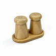 Bamboo Elegant Salt & Pepper Shaker Set with Tray | Natural Kitchen Dining Decor