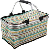 Foldable Picnic Basket, Outdoor Picnic Bag, Portable Insulated Picnic Basket, Large Capacity Camping Insulated Lunch Bag, Garden Yard Picnic Basket and Backpack, Home Storage Basket,  Hamper Insulated Picnic Basket, Folding Portable Market Basket