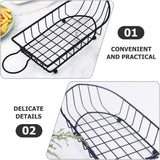 Boat Snack Basket, Iron Food Basket with Sauce Dippers, French Fries Basket, Food Oil Strainer Bucket, Creative Tableware Container, Stainless Steel Wire Strainers, Metal Wire Food Organizer for Home Restaurant