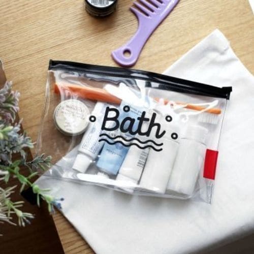 Bath PVC Travel Cosmetic Pouch, Women Transparent Cosmetic Bag, Clear Swimming Bag, Bathroom Wash Bag, Outdoor Camping Makeup Storage Bag, Multifunctional Toiletry Wash Pouch