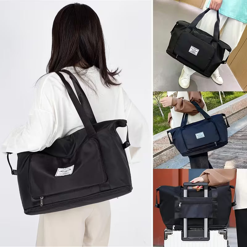 Extendable Travel Bag – Large Capacity Foldable Waterproof Luggage Bag with Dry & Wet Separation