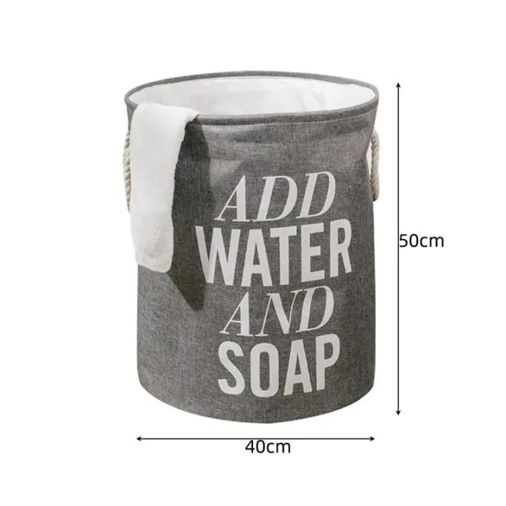 Big Laundry Basket with Waterproof Interior – Add Water & Soap for Easy Washing