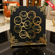 BLACK AND GOLD ASMA UL HUSNA ISLAMIC DECORATIVE PLAQUE WITH STAND