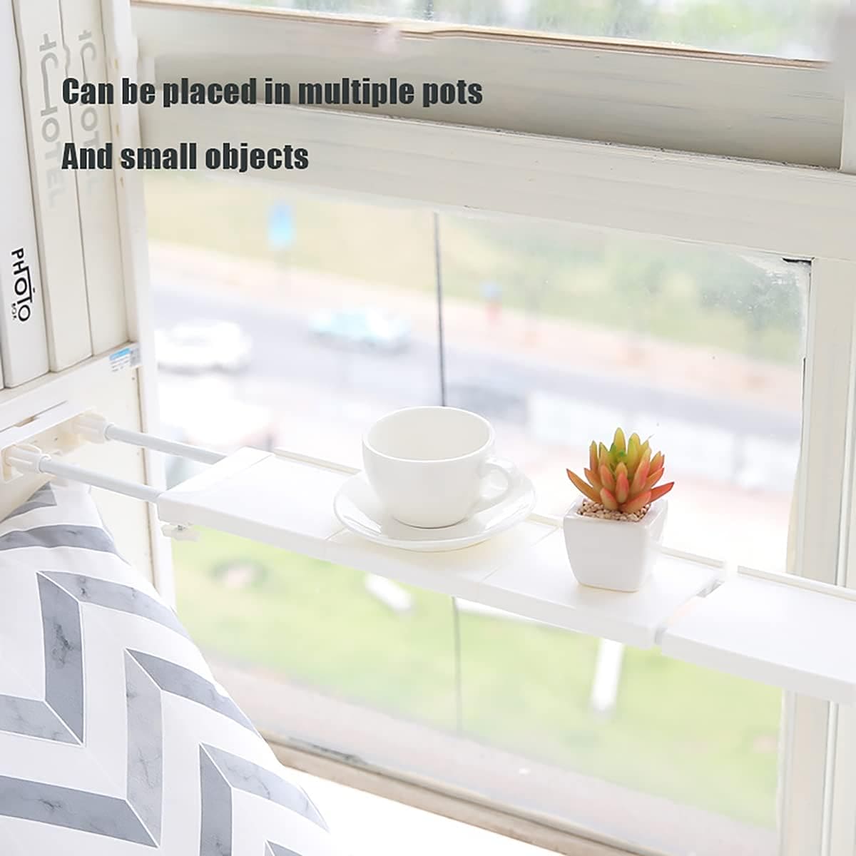 Telescopic Rod Rack, Adjustable Closet Storage Shelve, Wall Mounted Partition Separator Board, Window Sill Retractable Storage Rack, Multipurpose Shelves Cabinet Holder, Retractable Gap Storage Rack