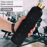 1L Time Marker Water Bottle, Motivational Water Bottle With Time Markings, Sports Water Bottle for Outdoor Activities