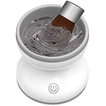 Automatic Cosmetic Brush Cleaner, Electric Makeup Brush Cleaner, Portable ABS Silicone Makeup Brush Bowl Washing Tool, Auto Clean Quick Spin Dry Makeup Brush Cleaner