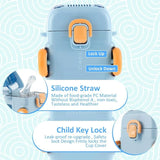 Bus Shape Water Bottle for Kids 500ML – Leakproof Straw Bottle with Carry Strap