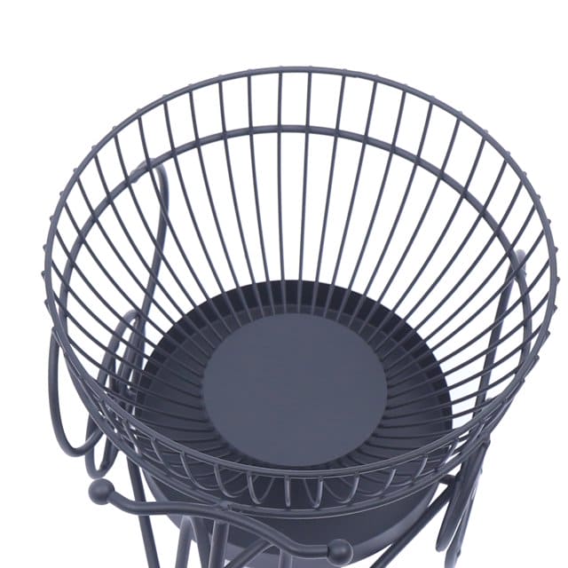 Tricycle Metal Fruit Basket, Double Layer Hollow Design Fruit Plate, Portable Kitchen Storage Countertops Shelf Rack, Metal Black Fruit And Vegetable Storage Stand, 2 Tier Metal Bread Basket
