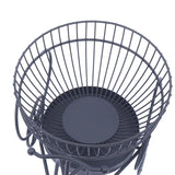 Tricycle Metal Fruit Basket, Double Layer Hollow Design Fruit Plate, Portable Kitchen Storage Countertops Shelf Rack, Metal Black Fruit And Vegetable Storage Stand, 2 Tier Metal Bread Basket